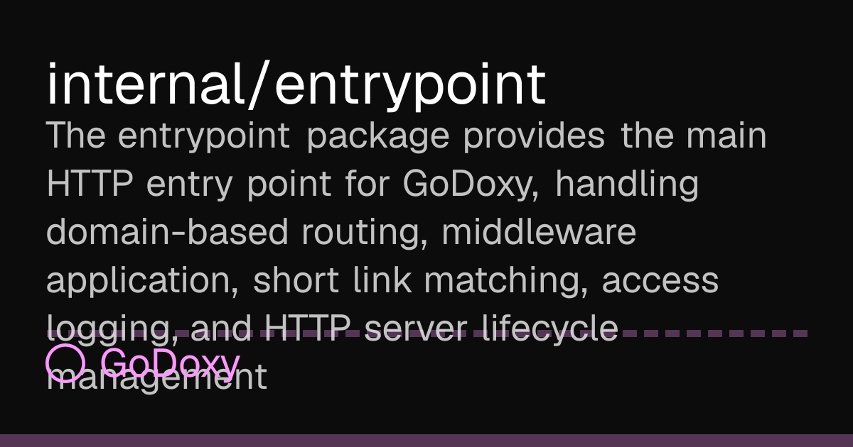 Domain Entry Point internal/entrypoint