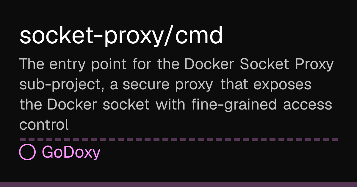Socket Proxy socket-proxy/cmd